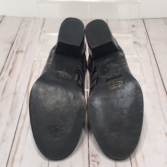 Patricia Nash mule gray black floral block heel size 6 - Picture 6 of 8